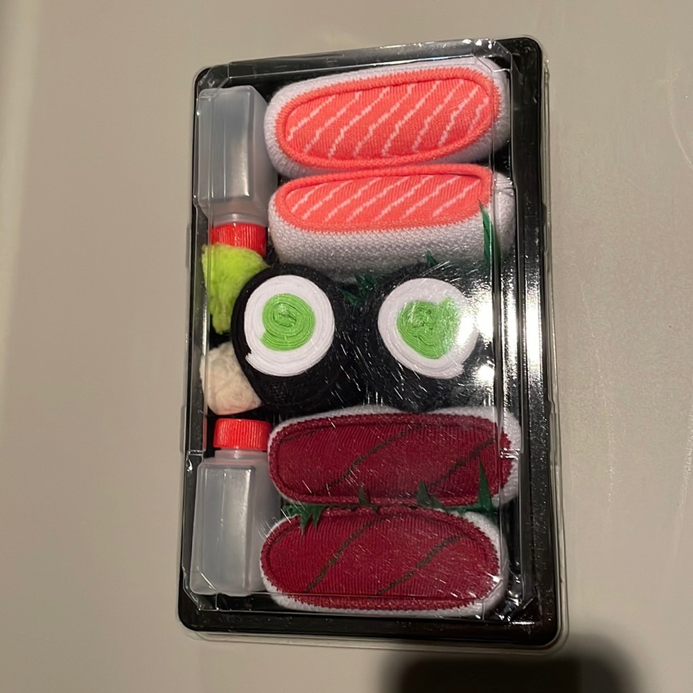 Sushi socks! Cute gift! New in box. Size 5-9 us